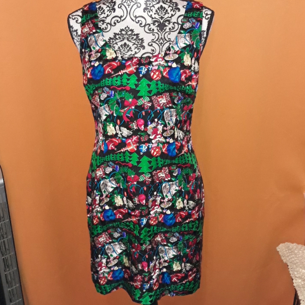 Nicole Miller Silk Christmas Dress - Picture 2 of 8